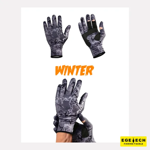 Fujin Pro Angler Winter Gloves Black Camo