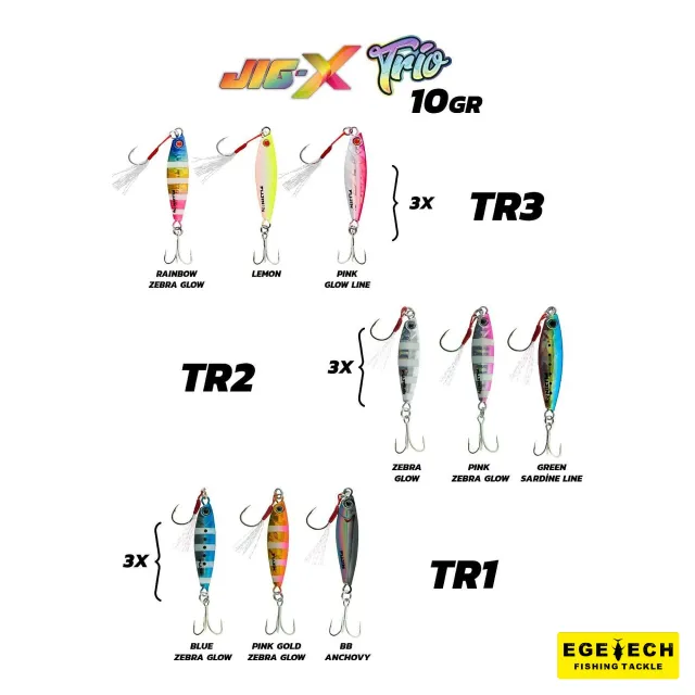 Fujin Jig-X Trio 3'lü micro jig 10 gr