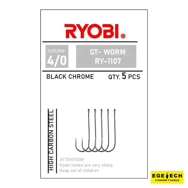 Ryobi RY-1107 St-Worm suni yem iğnesi black chrome