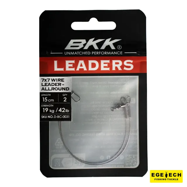 BKK 7x7 Wire Leader Allround Duolock Snap çelik lider